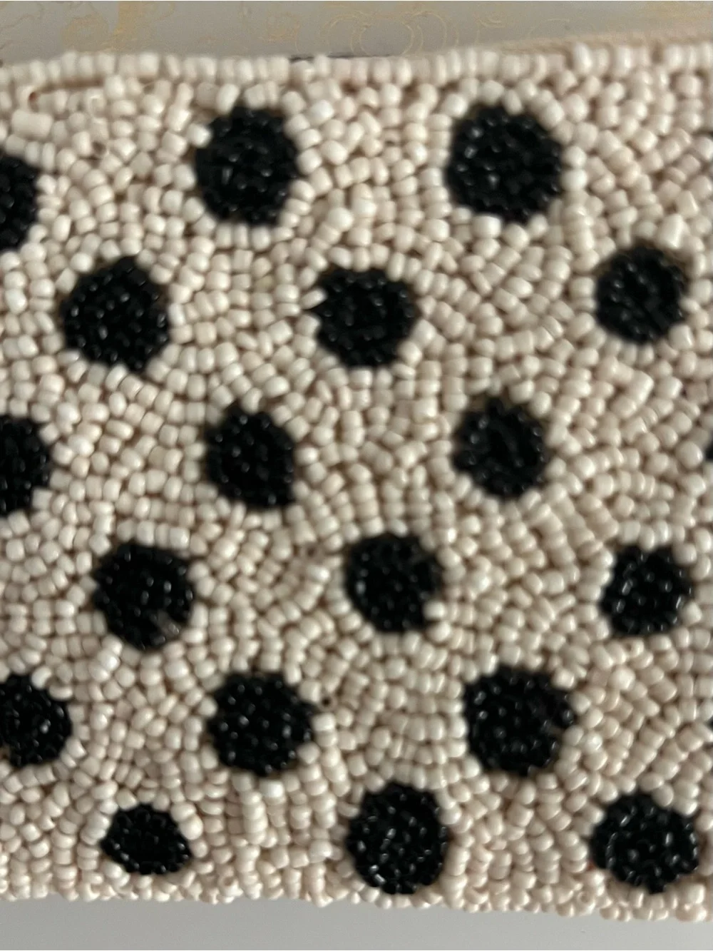 NWT Inda Handmade Wandering Moon Glass Beaded Polka Dot Coin/Keychain Pouch